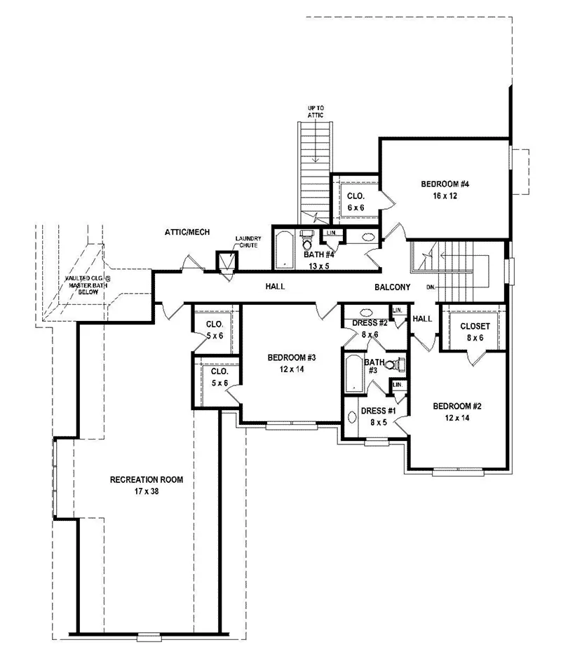 Country French House Plan Second Floor - 087S-0320 - Shop House Plans and More