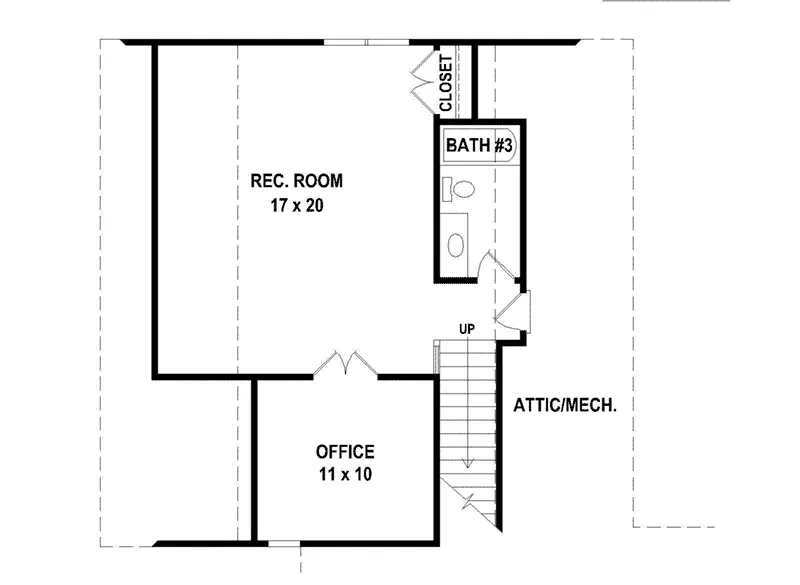 Tudor House Plan Second Floor - 087S-0321 - Shop House Plans and More