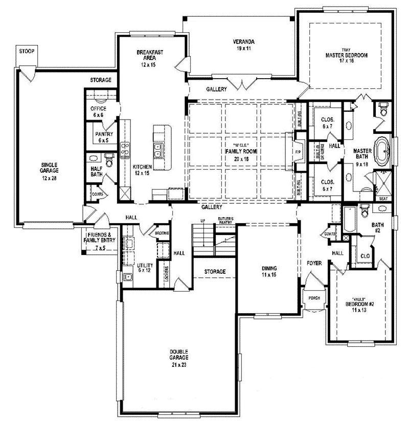 Country French House Plan First Floor - 087S-0322 - Shop House Plans and More
