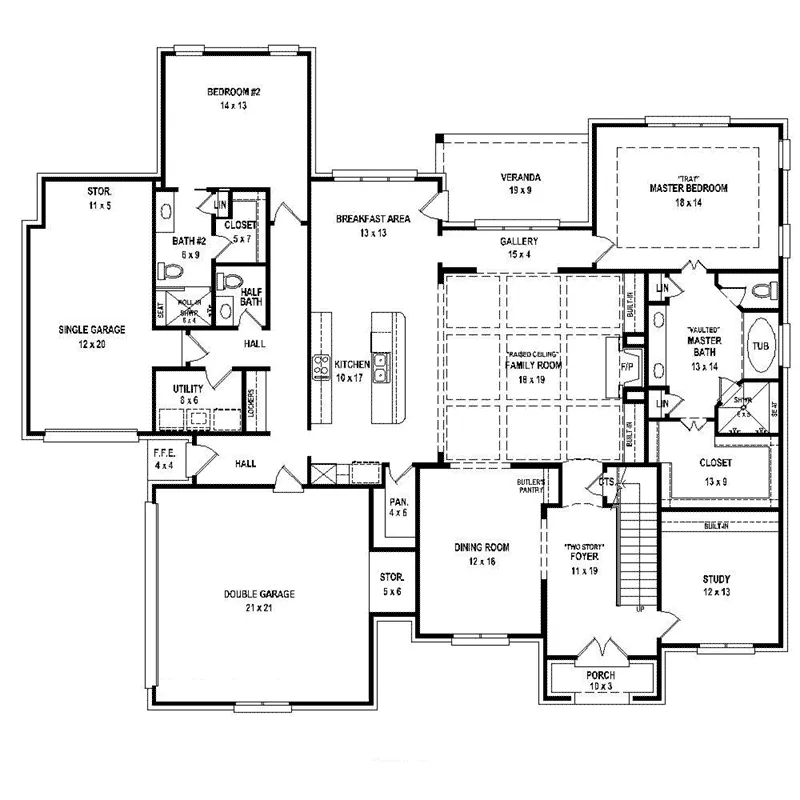 Traditional House Plan First Floor - 087S-0323 - Shop House Plans and More