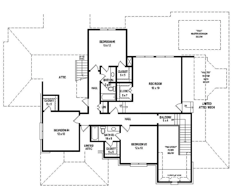 Traditional House Plan Second Floor - 087S-0323 - Shop House Plans and More