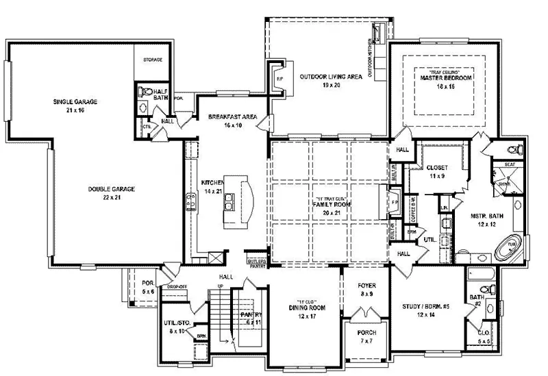 Luxury House Plan First Floor - 087S-0324 - Shop House Plans and More
