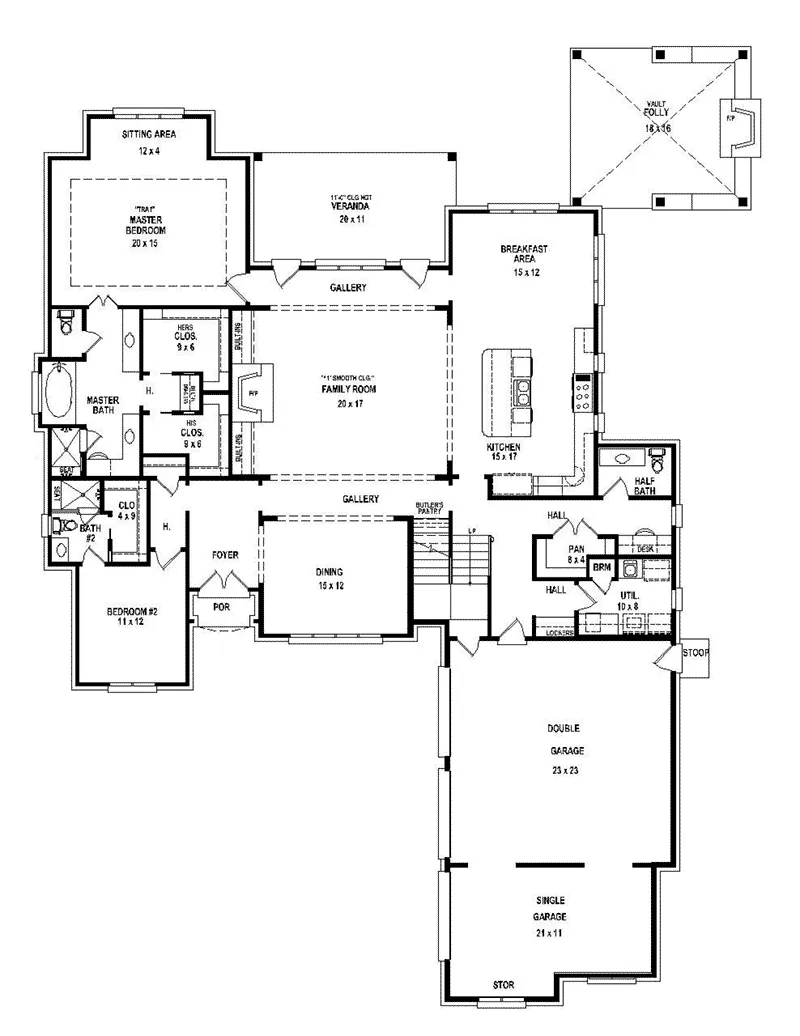 Luxury House Plan First Floor - 087S-0325 - Shop House Plans and More
