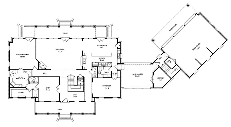 Luxury House Plan First Floor - 087S-0328 - Shop House Plans and More