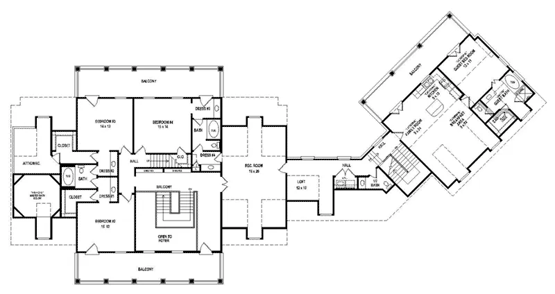 Southern House Plan Second Floor - 087S-0328 - Shop House Plans and More