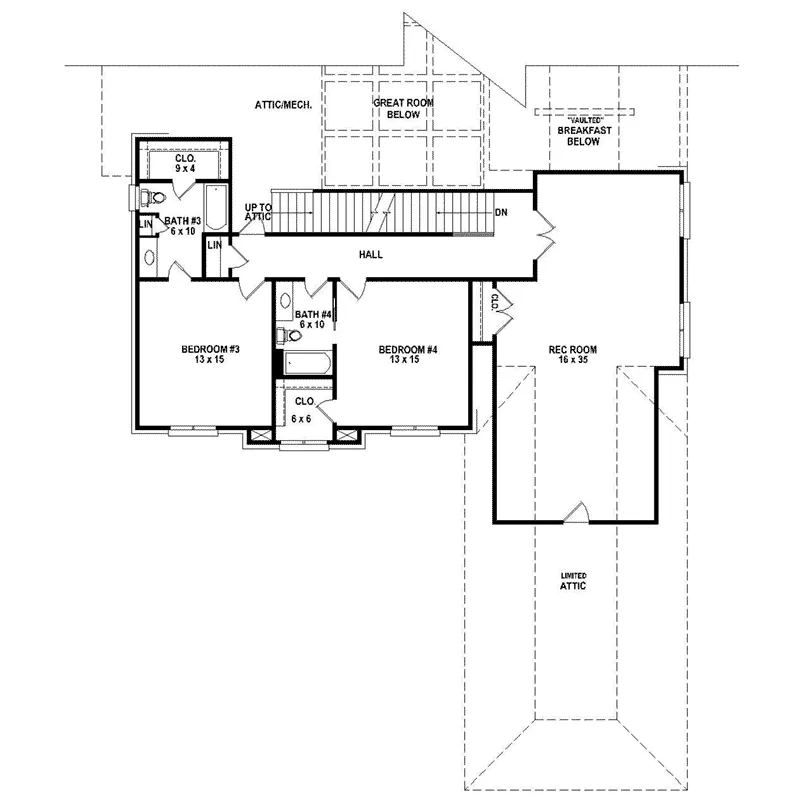 Traditional House Plan Second Floor - 087S-0336 - Shop House Plans and More