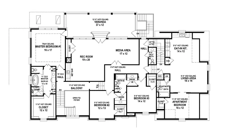 Southern House Plan Second Floor - 087S-0352 - Shop House Plans and More