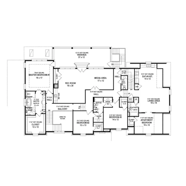 Georgian House Plan Second Floor - 087S-0352 - Shop House Plans and More