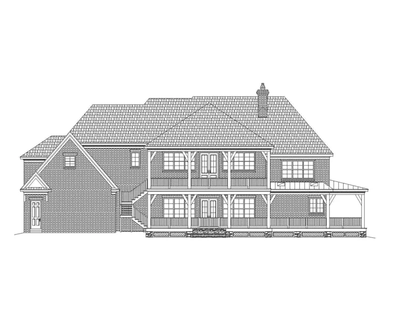 Country House Plan Rear Elevation - 087S-0352 - Shop House Plans and More