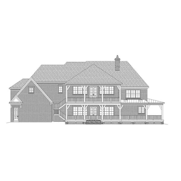 Georgian House Plan Rear Elevation - 087S-0352 - Shop House Plans and More