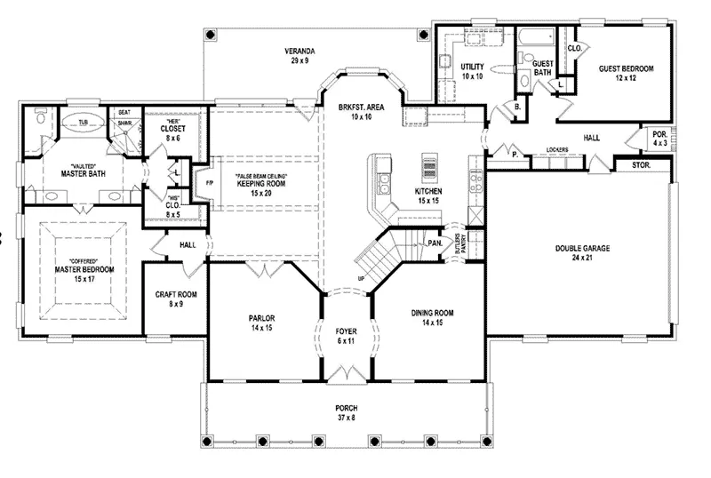 Cape Cod & New England House Plan First Floor - 087S-0358 - Shop House Plans and More