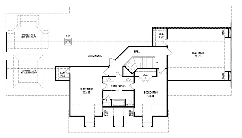 Southern Plantation House Plan Second Floor - 087S-0358 - Shop House Plans and More