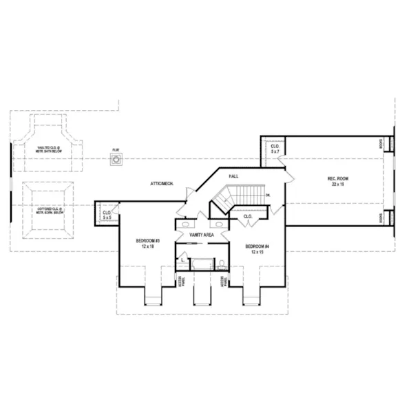 Colonial House Plan Second Floor - 087S-0358 - Shop House Plans and More