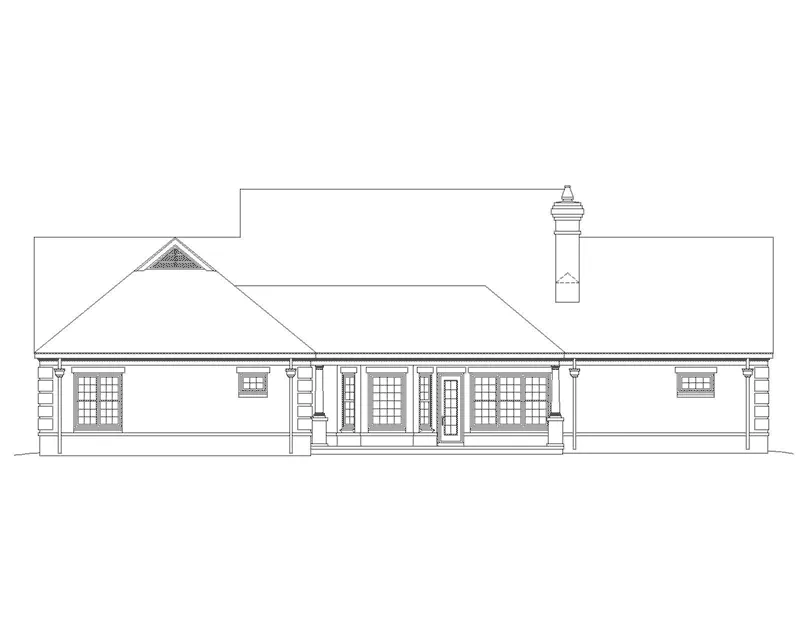 Southern Plantation House Plan Rear Elevation - 087S-0358 - Shop House Plans and More