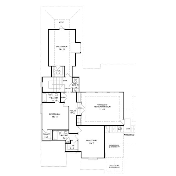 Craftsman House Plan Second Floor - 087S-0369 - Shop House Plans and More