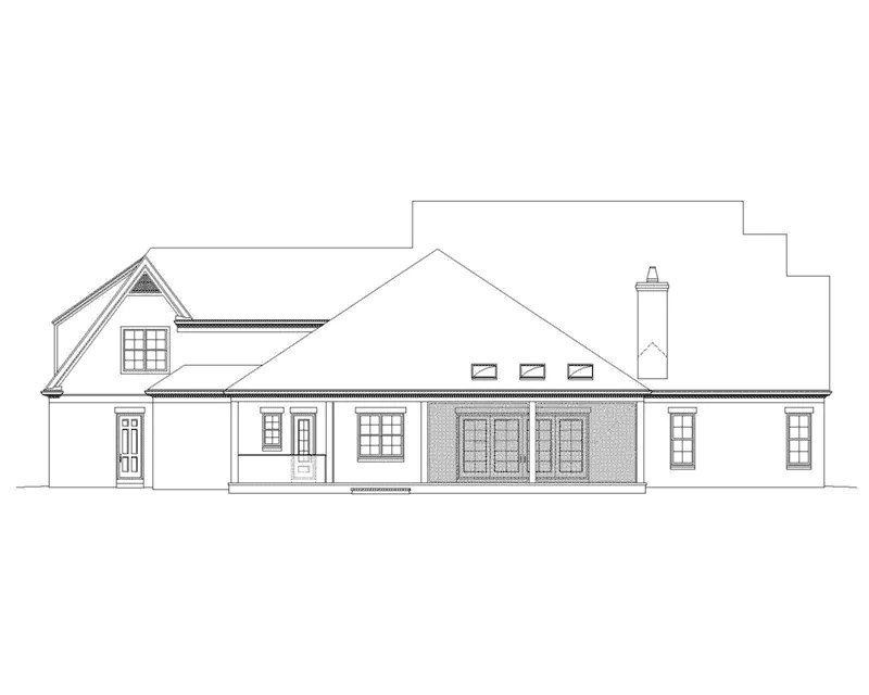 Plantation House Plan Rear Elevation - 087S-0370 - Shop House Plans and More