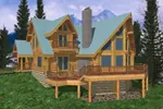 Multi-Level A-Frame Log Home With Large Outdoor Deck