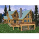 Multi-Level A-Frame Log Home With Large Outdoor Deck