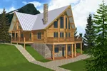 Mountain Log Home With Finished Walk-Out Lower Level And A-Frame Design