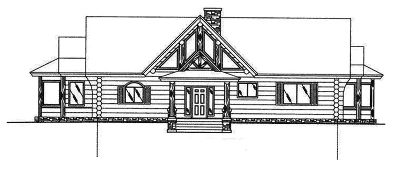 Lake House Plan Front Elevation - Lofty Point Rustic A-Frame Home 088D-0005 - Shop House Plans and More