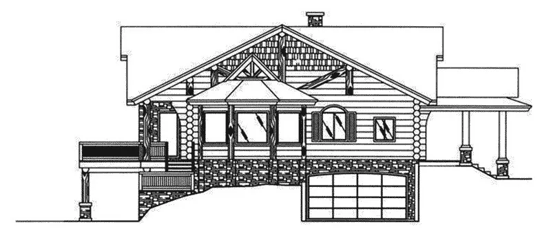 Waterfront House Plan Left Elevation - Lofty Point Rustic A-Frame Home 088D-0005 - Shop House Plans and More