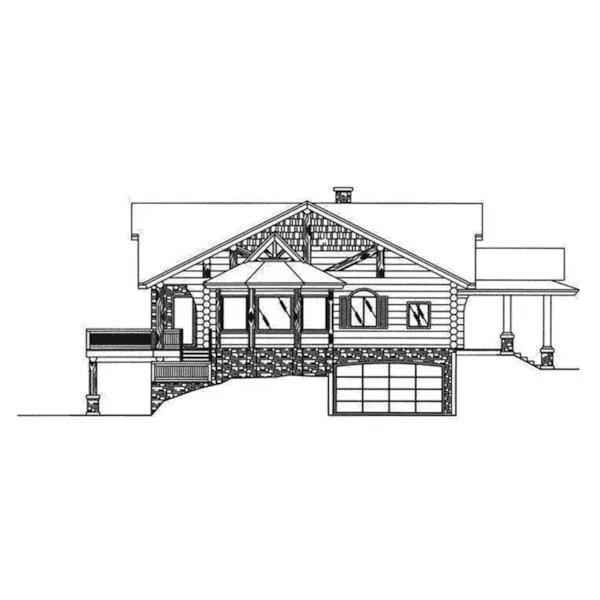 Lake House Plan Left Elevation - Lofty Point Rustic A-Frame Home 088D-0005 - Shop House Plans and More