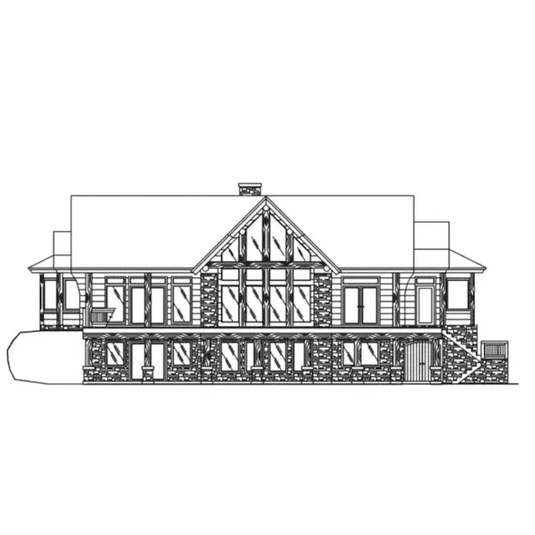 Lake House Plan Rear Elevation - Lofty Point Rustic A-Frame Home 088D-0005 - Shop House Plans and More