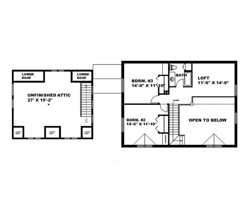 Country House Plan Second Floor - River Bluff Rustic Country Home 088D-0008 - Shop House Plans and More