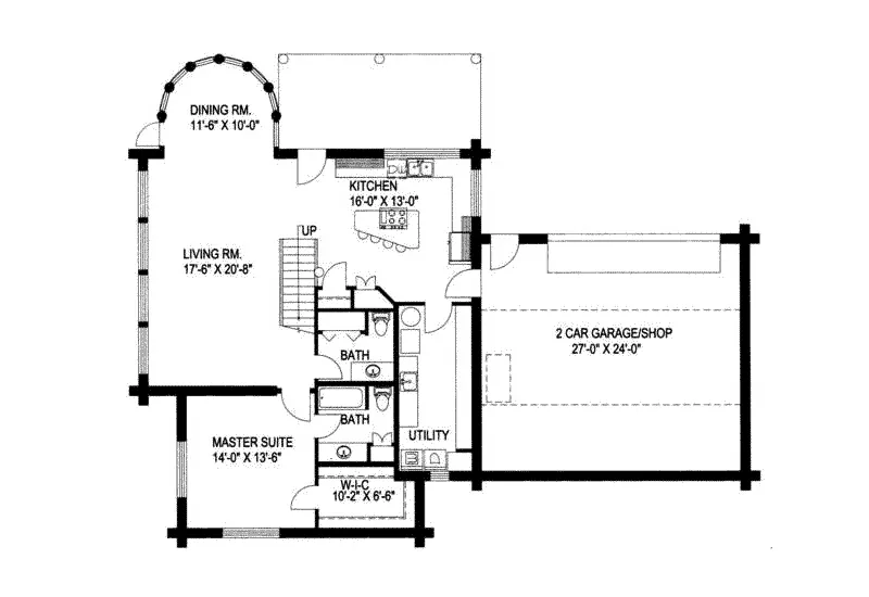 A-Frame House Plan First Floor - Pontiac Rustic Lake Home 088D-0009 - Shop House Plans and More
