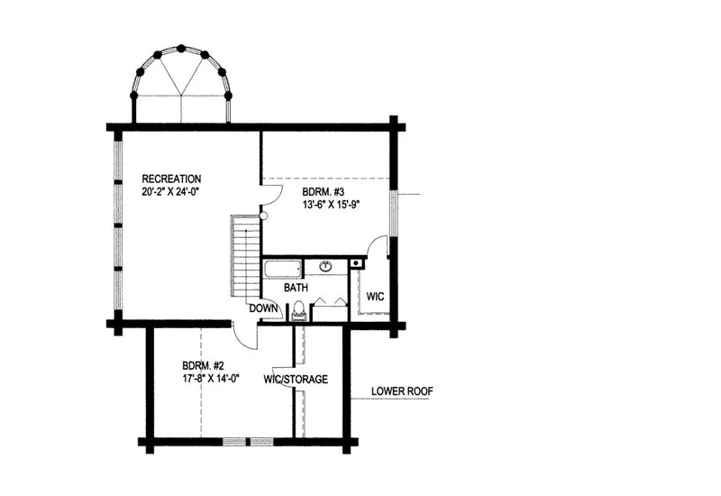 A-Frame House Plan Second Floor - Pontiac Rustic Lake Home 088D-0009 - Shop House Plans and More