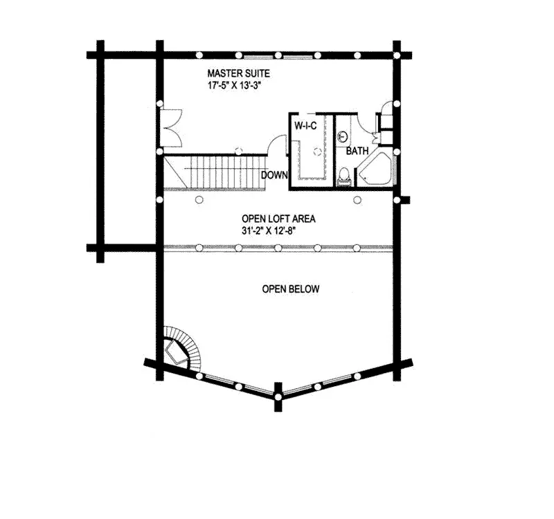 Modern House Plan Second Floor - Reindeer Run Mountain Home 088D-0012 - Shop House Plans and More