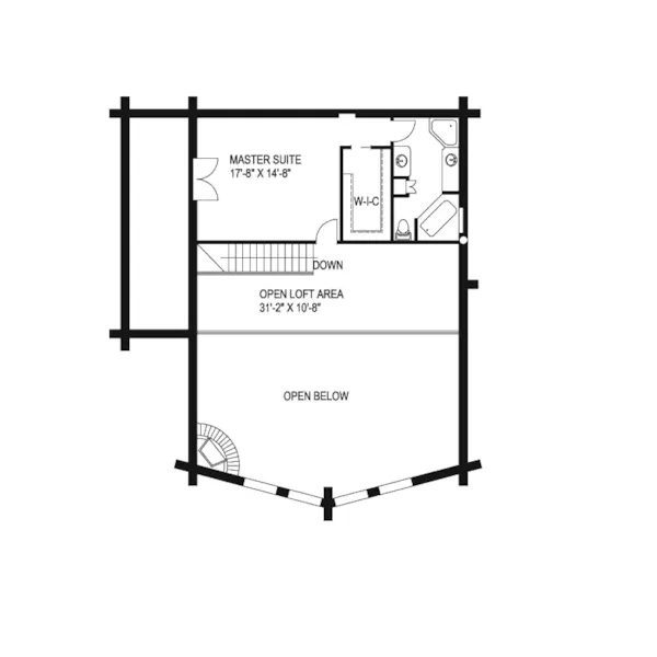 A-Frame House Plan Second Floor - Rider Trail Rustic Home 088D-0013 - Shop House Plans and More