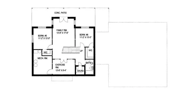 Country House Plan Lower Level Floor - Blase Hill Log Cabin Home 088D-0024 - Search House Plans and More