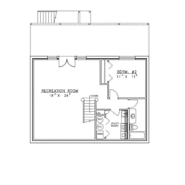 Acadian House Plan Lower Level Floor - Stors Mill Log Cabin Home 088D-0025 - Shop House Plans and More