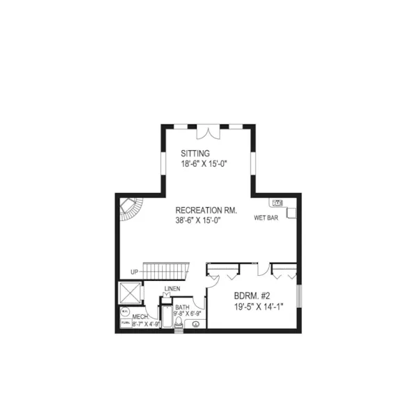 Rustic House Plan Lower Level Floor - Northridge Hills Log Home 088D-0026 - Shop House Plans and More