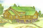 Country House Plan Front of Home - Blackhawk Raised Log Cabin Home 088D-0028 - Search House Plans and More