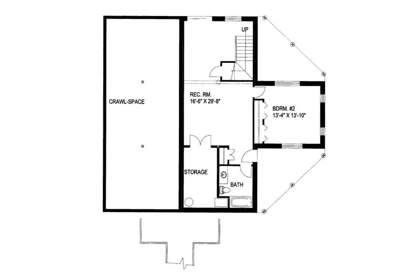 Country House Plan Lower Level Floor - Blackhawk Raised Log Cabin Home 088D-0028 - Search House Plans and More