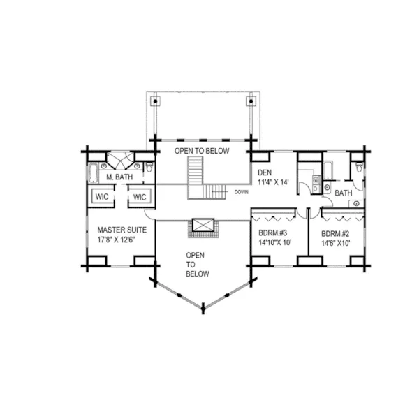 Log Cabin House Plan Second Floor - Fordyce Manor A-Frame Log Home 088D-0029 - Search House Plans and More