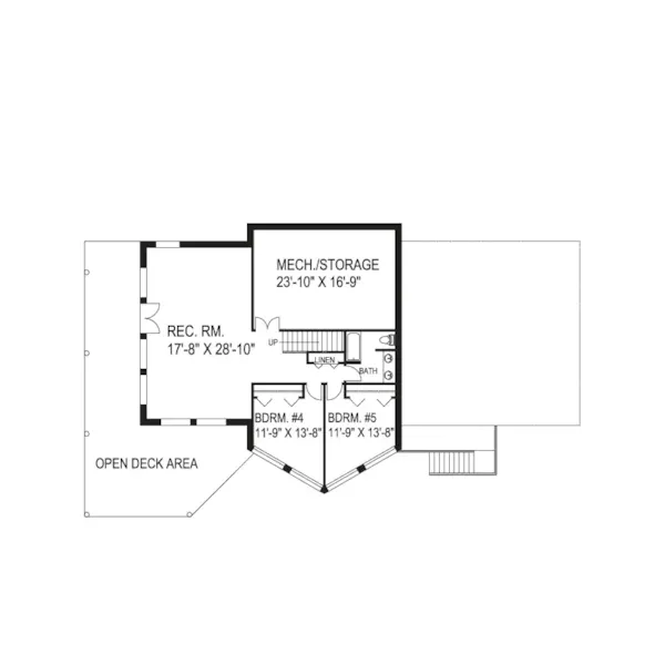 Log Cabin House Plan Lower Level Floor - Fordyce Manor A-Frame Log Home 088D-0029 - Search House Plans and More