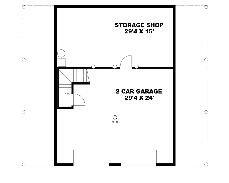 Mountain House Plan Basement Floor - Potter Junction Log Home 088D-0034 - Shop House Plans and More