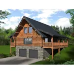 Contemporary House Plan Front of Home - Potter Junction Log Home 088D-0034 - Shop House Plans and More