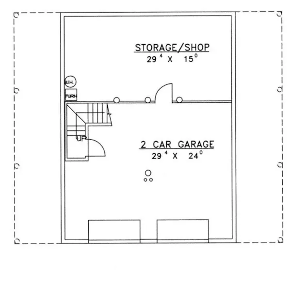 Contemporary House Plan Lower Level Floor - Potter Junction Log Home 088D-0034 - Shop House Plans and More