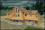 Modern House Plan Front of Home - Riley Bluff Luxury Log Home 088D-0038 - Shop House Plans and More