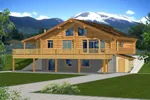 Contemporary House Plan Front of Home - Timberway Rustic Log Home 088D-0039 - Shop House Plans and More
