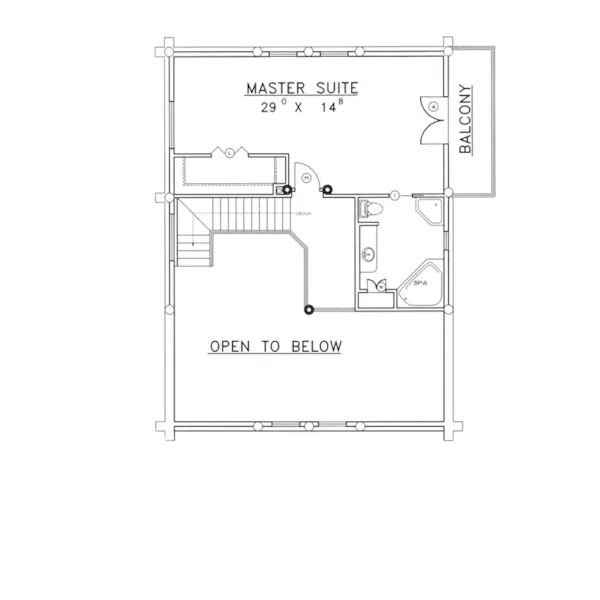 Lowcountry House Plan Second Floor - Quiet Meadows Raised Log Home 088D-0043 - Shop House Plans and More