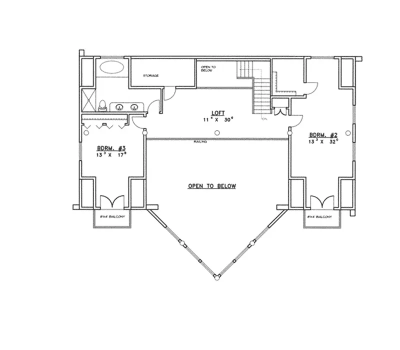 Mountain House Plan Second Floor - Regatta Bay A-Frame Log Home 088D-0044 - Shop House Plans and More