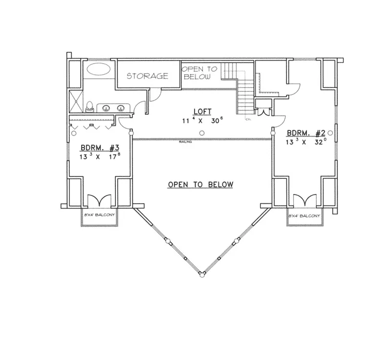 Log Cabin House Plan Second Floor - Durand Creek A-Frame Log Home 088D-0045 - Search House Plans and More
