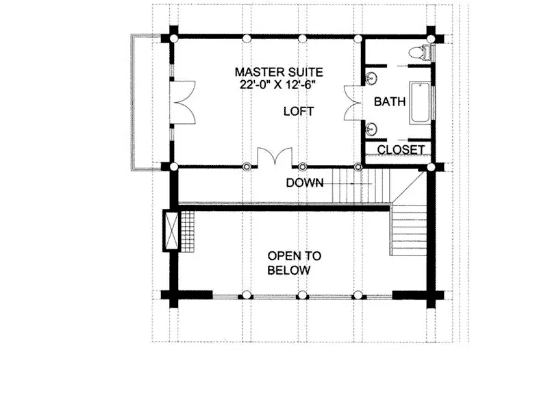 Bungalow House Plan Second Floor - Leola Raised A-Frame Log Home 088D-0046 - Shop House Plans and More