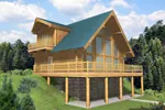 Raised A-Frame Log Home Perfect For A Sloping Lot