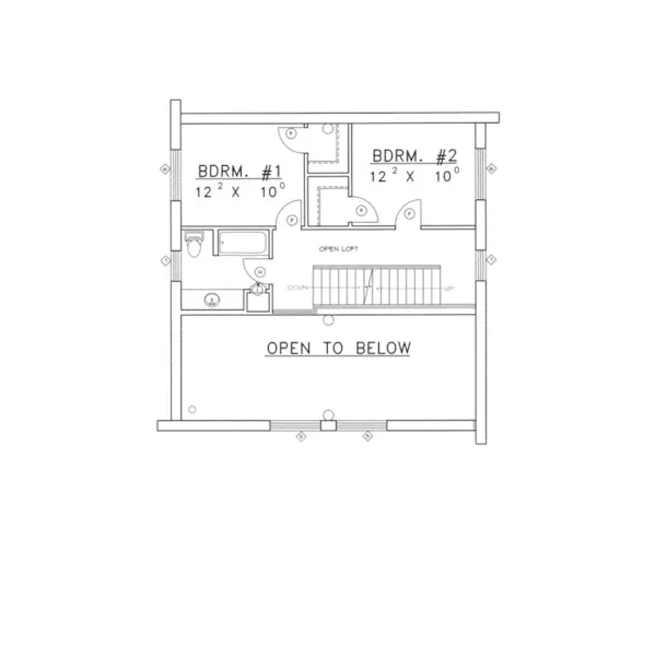 Rustic House Plan Second Floor - Rainbow Lake Rustic Log Home 088D-0047 - Shop House Plans and More